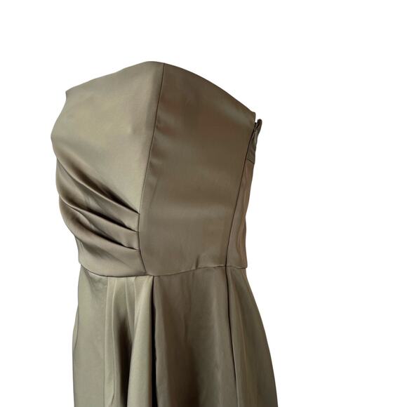 BANANA REPUBLIC Chiffon Cocktail Dress in Olive Green Size 6 - Picture 3 of 13